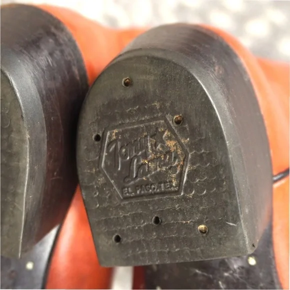 Vintage Tony Lama Leather Cowboy Boots Mens Sz 8.5 EE Brown Style 5084 USA Made - Picture 11 of 15